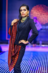 Zari Weave Floral Pashmina Shawl - The Pashm