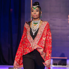 Prithi Moissanite Studded Pendant Necklace Set - The pashm