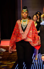 Red Weave Pashmina Kani Stole - The Pashm