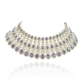 Enora Lavender Violet American Diamond Bridal Choker Set - The Pashm