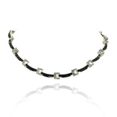 Elara Black & White American Diamond Tennis Necklace Set - the Pashm