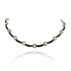 Elara Black & White American Diamond Tennis Necklace Set - the Pashm