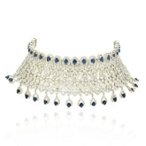Abby Sapphire Blue American Diamond Bridal Choker Set - The Pashm