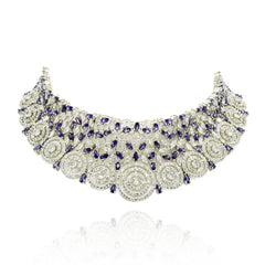 Serena Violet American Diamond Choker Set - The pashm