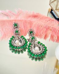 Ruhi Green Beaded Earrings - The Pashm