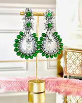 Ruhi Green Beaded Earrings - The Pashm