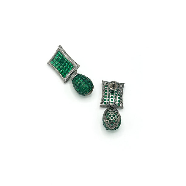 Zivah Studded Earrings Green - The Pashm