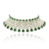 Yuti Emerald Green American Diamond Choker- The pashm