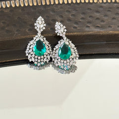 Amelia Green American Diamond Earrings - The Pashm