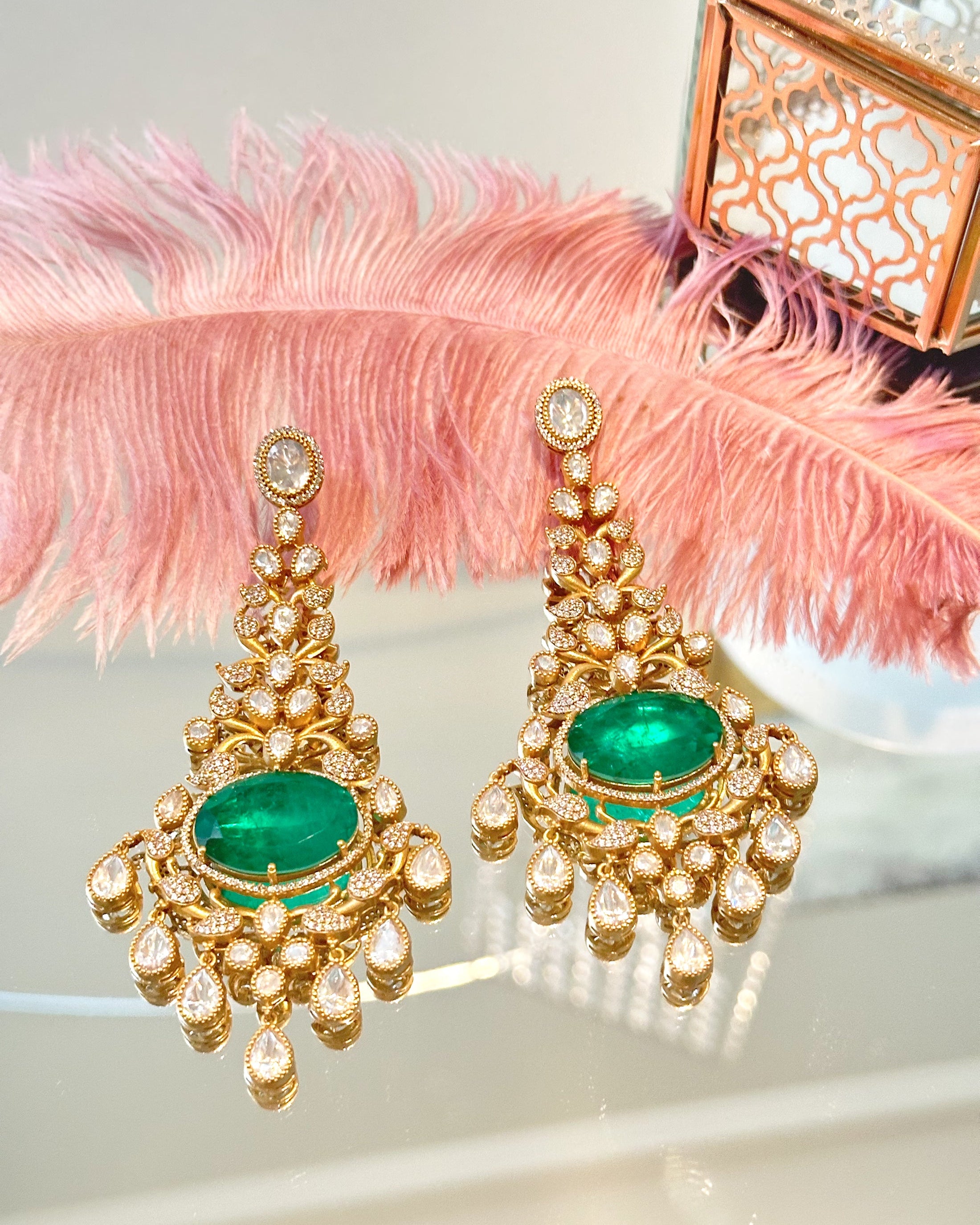 Alina Polki Studded Earrings - The Pashm