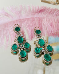 Hillary Green Crystal Earrings - the Pashm