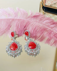 Alexa American Diamond Earrings Orange - The Pashm