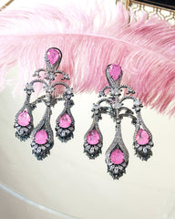 Ambel Antique Studded Chandelier Earrings