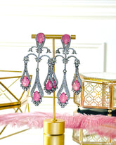 Ambel Antique Studded Chandelier Earrings - The Pashm