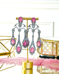 Ambel Antique Studded Chandelier Earrings - The Pashm