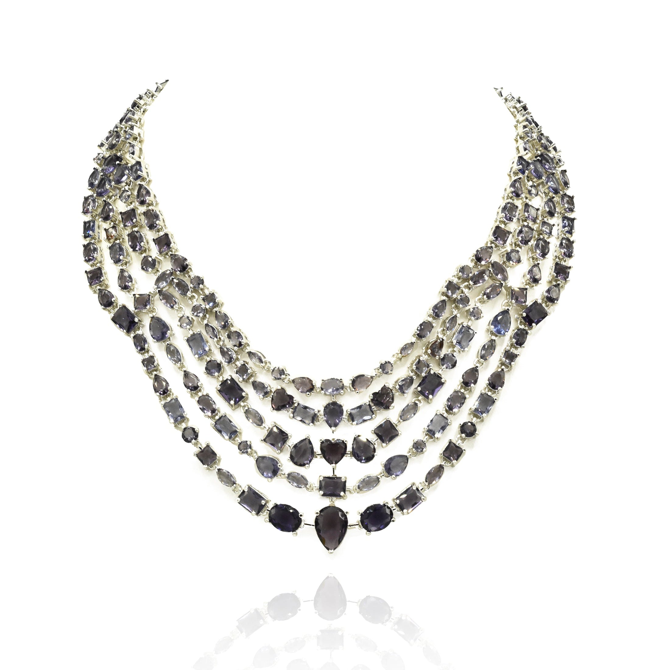 Sargun Layered Midnight Sapphire Statement Necklace - The pashm