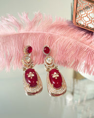Sarah Chandelier Earrings Red - The Pashm