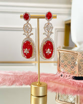 Sarah Chandelier Earrings Red - The Pashm