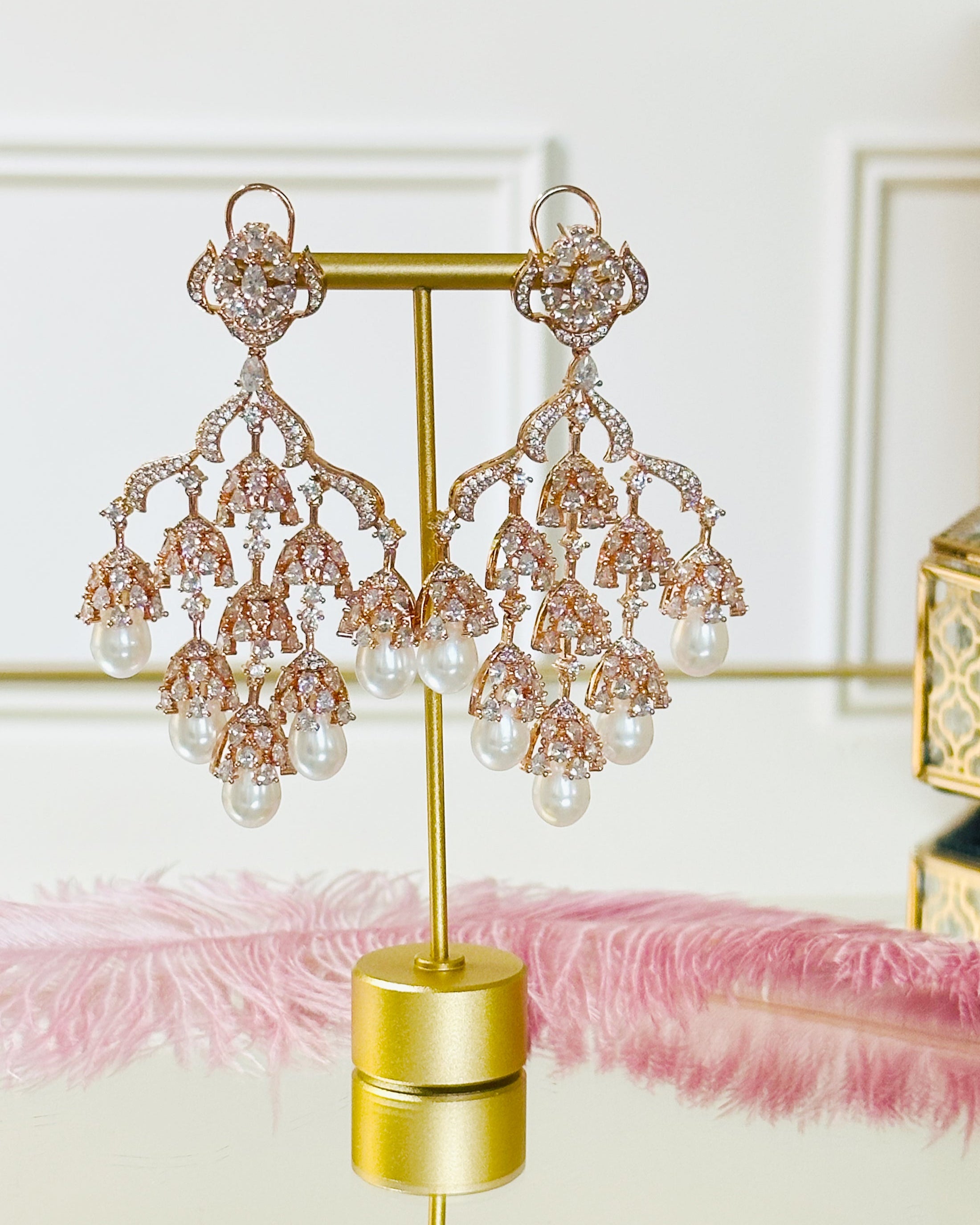 Easha Faux Diamond Studded Earrings - The Pashm