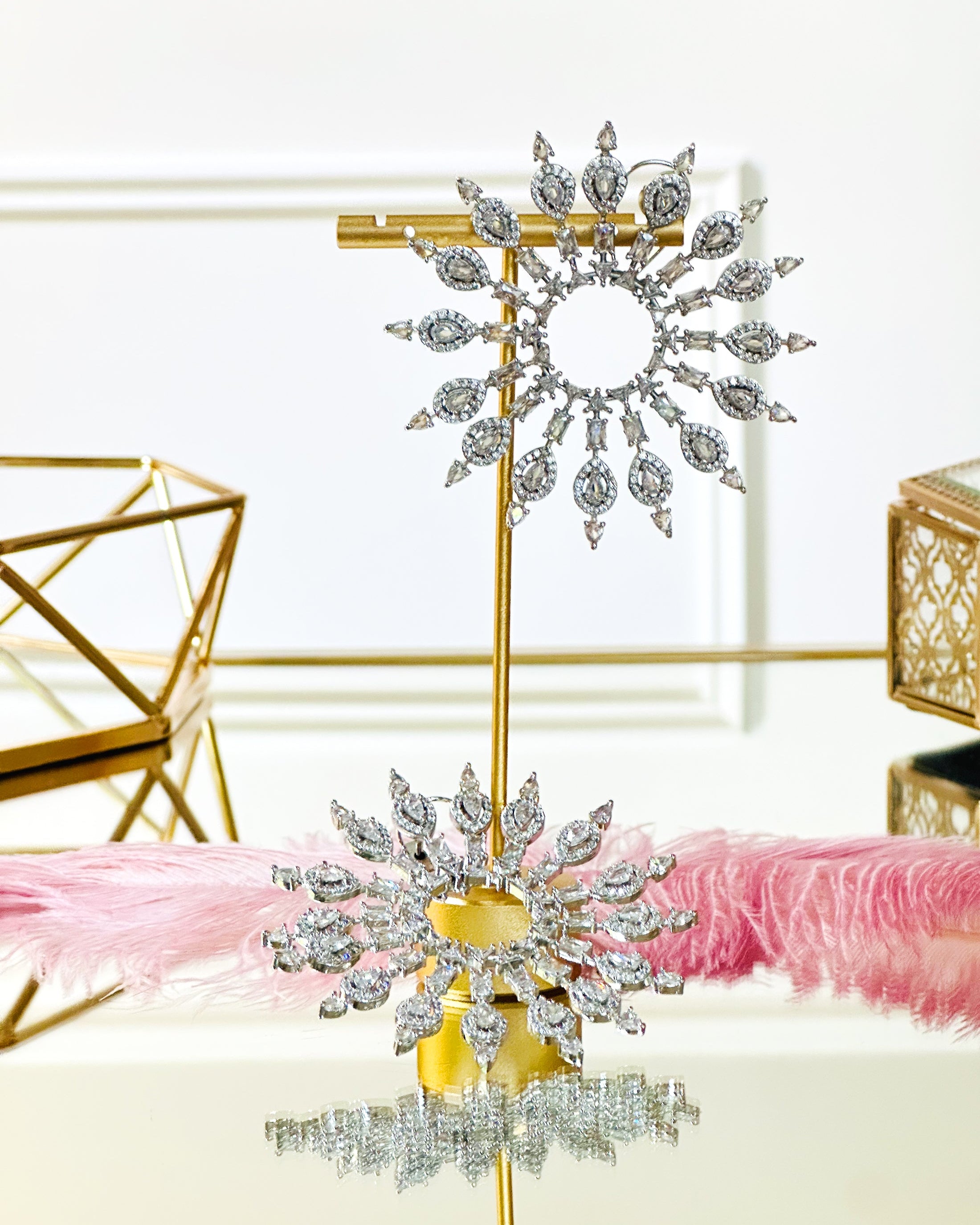 Lucia Faux Diamond Starburst Earrings - The Pashm