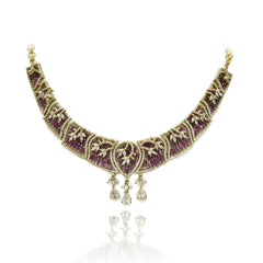 Yamisha American Diamond Statement Necklace Set with Drop Earrings - The Pashm