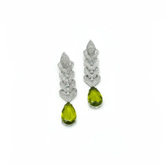 Raima Studded Earrings Green - The Pashm