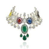 Anaya Multicolor Stone Statement Choker Set - The pashm