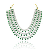 Ruma Emerald Green Layered Bridal Necklace Set - The Pashm