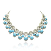 Hriti Turquoise Blue Statement Necklace Set - The pashm