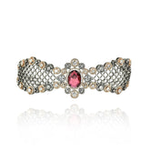 Serah Two-Tone American Diamond Choker Set Red - The Pashm