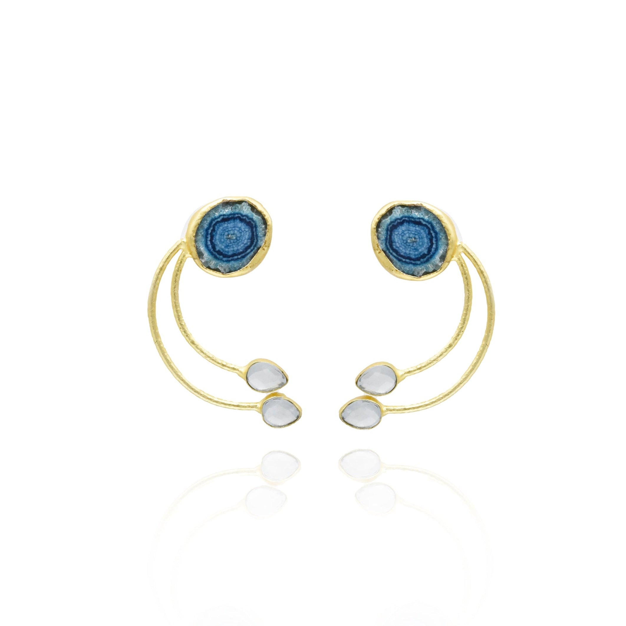 Biana Blue Agate Earrings - The Pashm