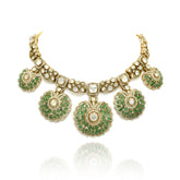 Taaj Studded Antique Set Green - The Pashm