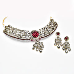 Aariyah Antique Floral Collar Necklace - The Pashm