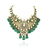 Arisha Green Meenakari Kundan Haar Set - The Pashm