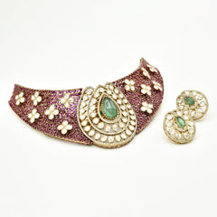 Mirraya Emerald Bloom Statement Choker Set - The Pashm