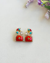 Ferhana Bird Kundan Stud Earrings - The pashm