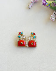 Ferhana Bird Kundan Stud Earrings - The pashm