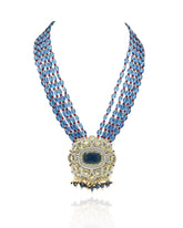 Nigaar Blue Crystal Necklace Set - The Pashm