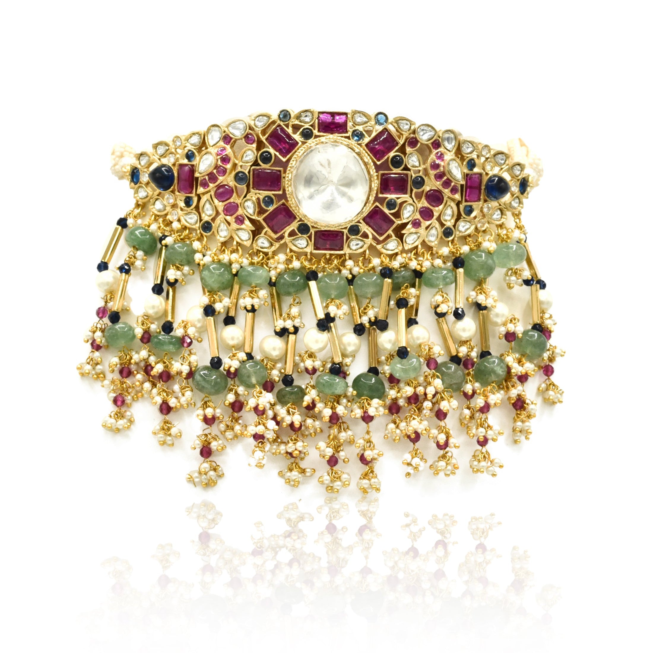 Manal Multi-Stone Polki Bridal Choker - The Pashm