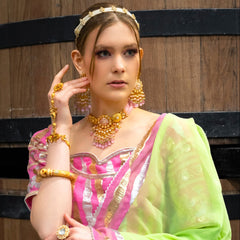 Laila Pink Kundan Polki Choker Set - The Pashm