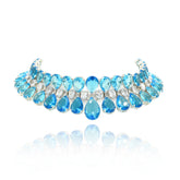 Emily Sky Blue Crystal Choker Necklace- the pashm