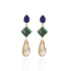 Yessa Multicolor Baroque Druzy Earrings - The pashm