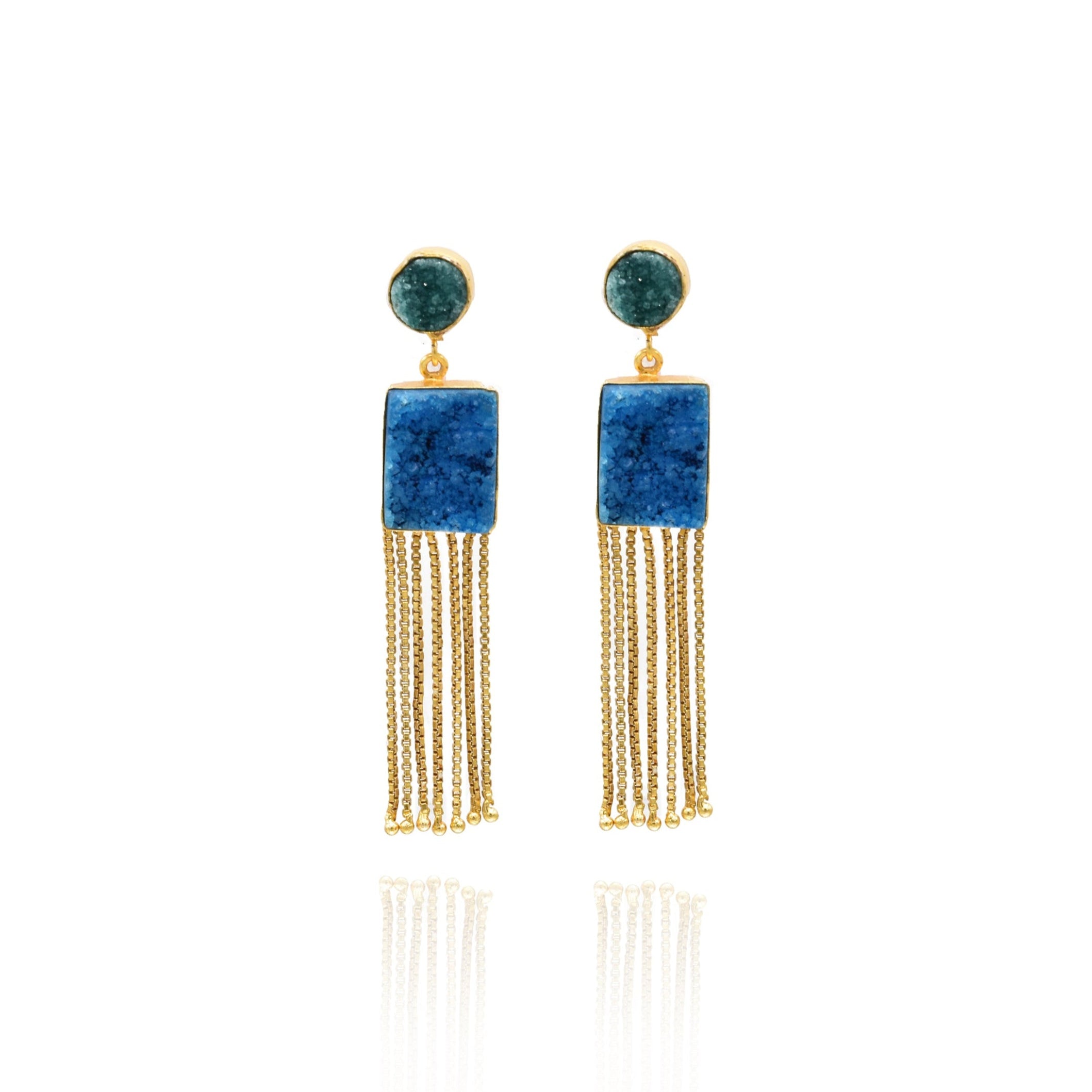 Enora Square Druzy Earrings - The Pashm