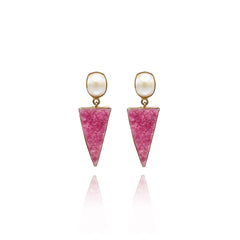 Tipi Druzy Pearl Earrings - The Pashm