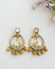 Raiza Elephant Motif Chandbali Earrings - The pashm