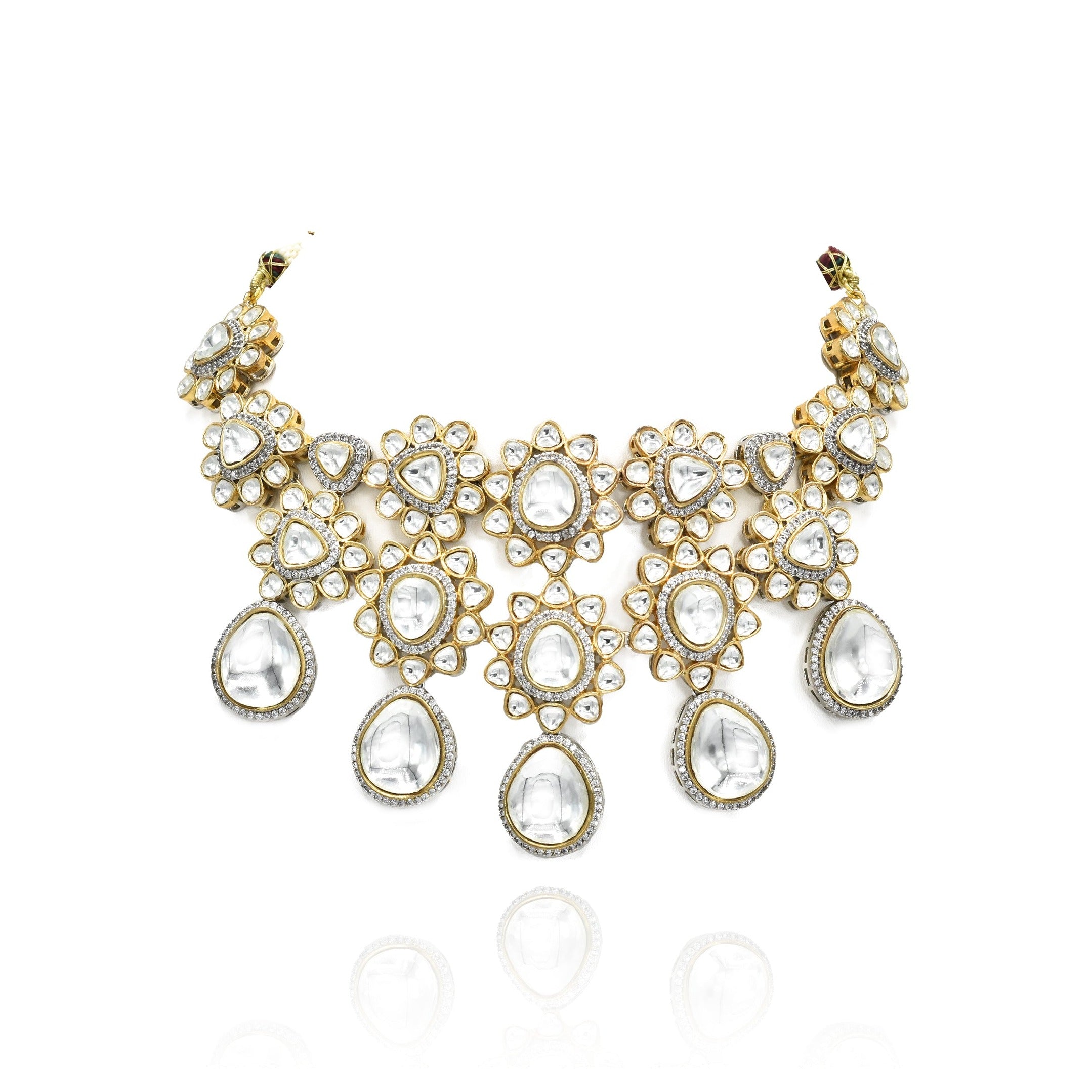 Amita Polki Floral Necklace Set - The Pashm