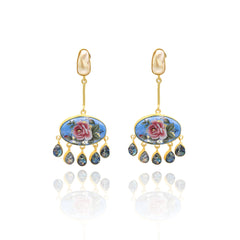 Kuhu Flower Stone Earrings