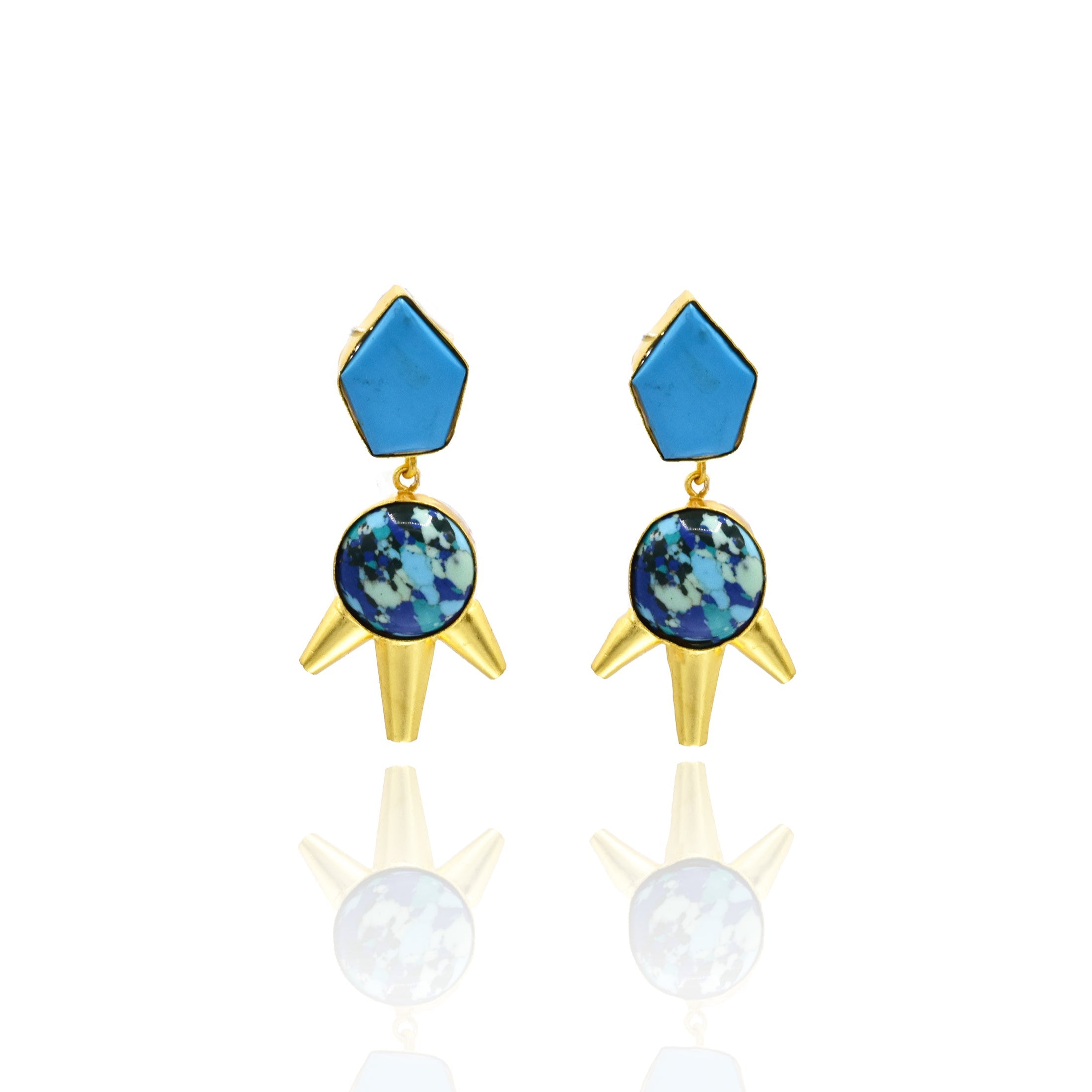 Abby Spike Earrings Blue - The Pashm