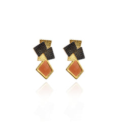 Kria Orange Stone Fusion Earrings - The Pashm