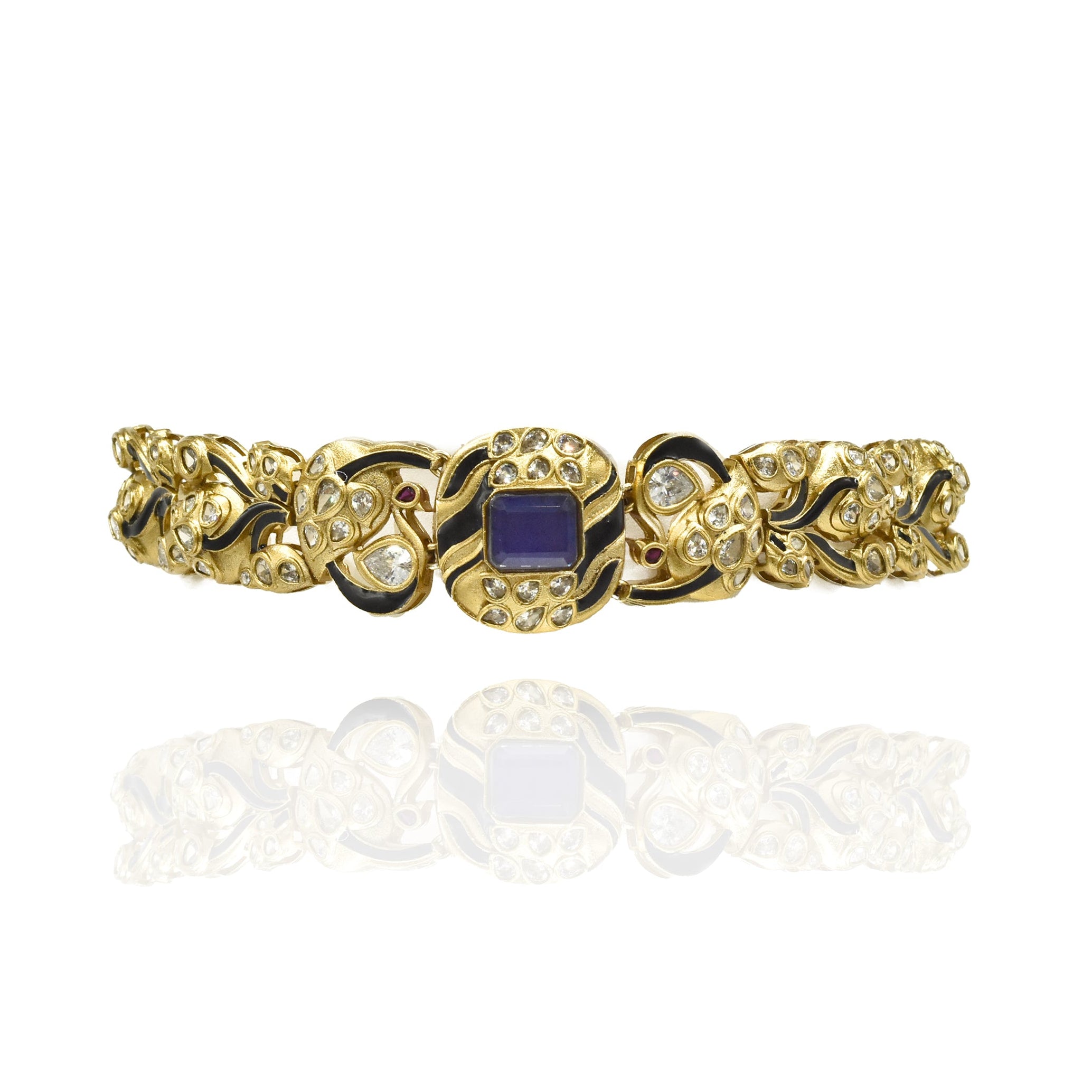 Tanira Royal Sapphire Enamel Polki Choker - The Pashm